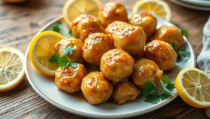 Baked Lemon Chicken Meatballs Baked Lemon Chicken Meatballs