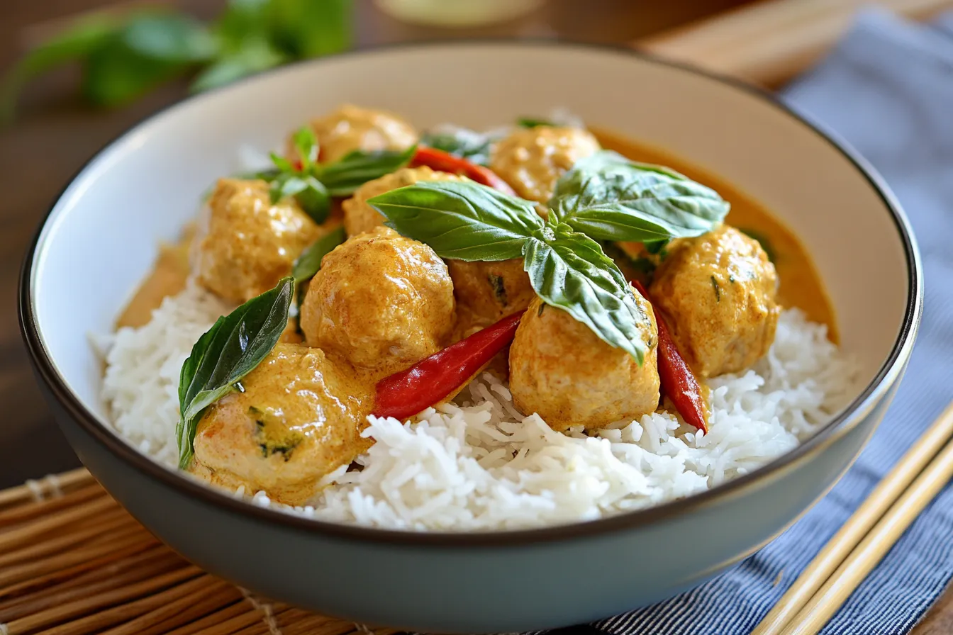 Thai Curry Chicken Meatballs Recipe in 30 Minutes 1 Thai Curry Chicken Meatballs – Spicy, Creamy & Packed with Flavor