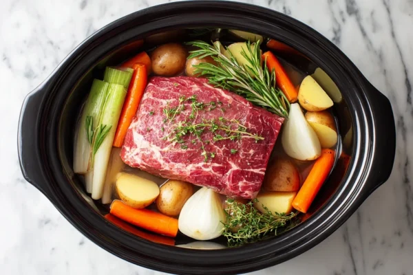 Tender Crockpot Chuck Roast with Root Vegetables