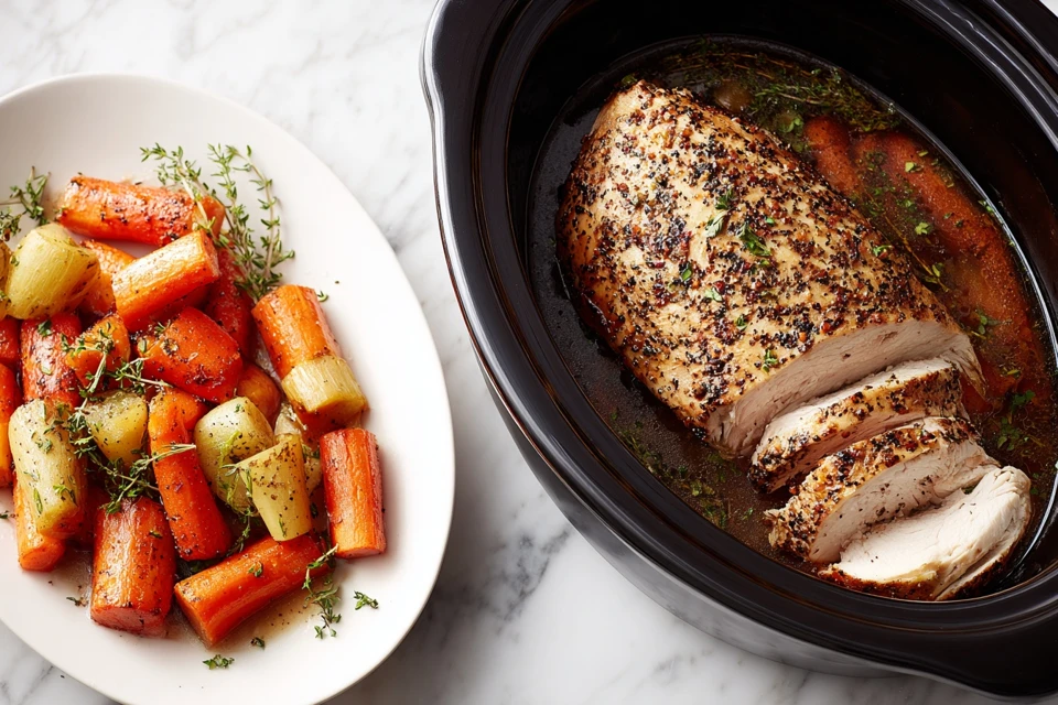 Juicy Herb-Roasted Turkey Breast in Crockpot