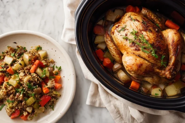 Tender Herb-Roasted Whole Chicken in Crockpot