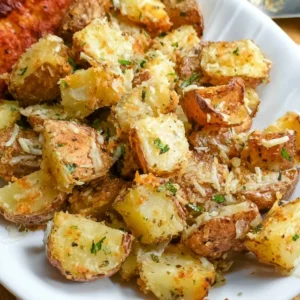Air Fryer Baked Garlic Parmesan Potatoes