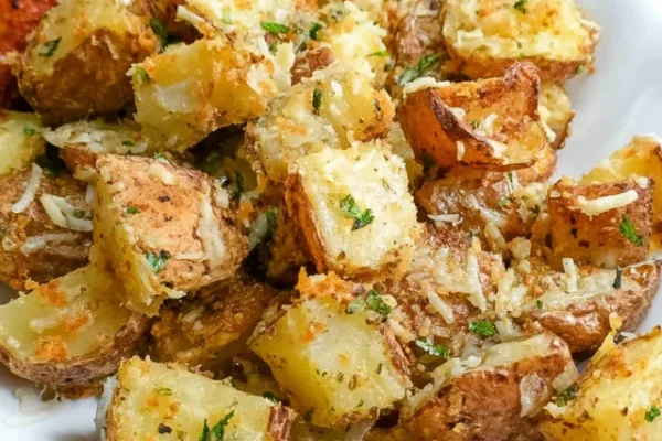 Air Fryer Baked Garlic Parmesan Potatoes