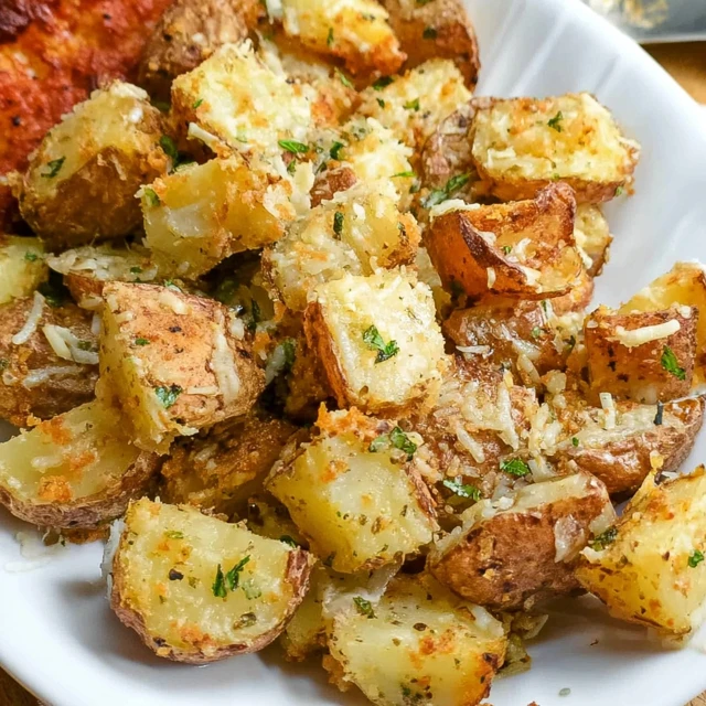Air Fryer Baked Garlic Parmesan Potatoes