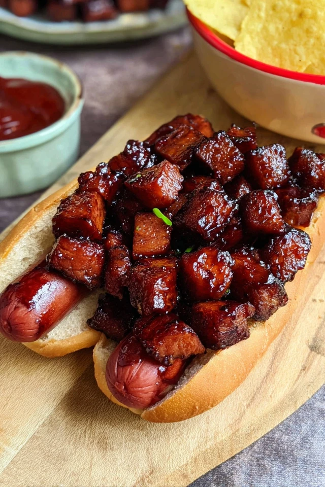 Air Fryer Hot Dog Burnt Ends