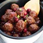 Cranberry BBQ Crockpot Meatballs