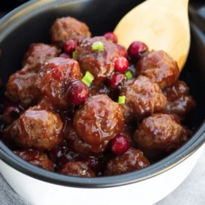Cranberry BBQ Crockpot Meatballs