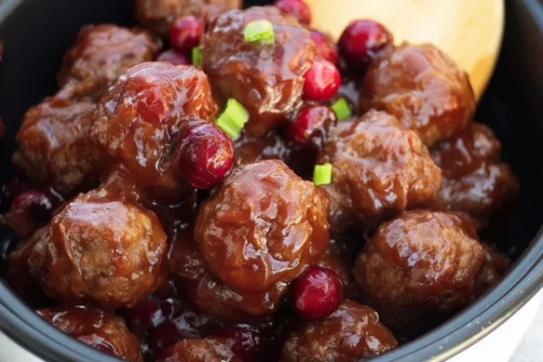 Cranberry BBQ Crockpot Meatballs