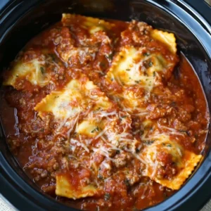 Crockpot Ravioli Lasagna