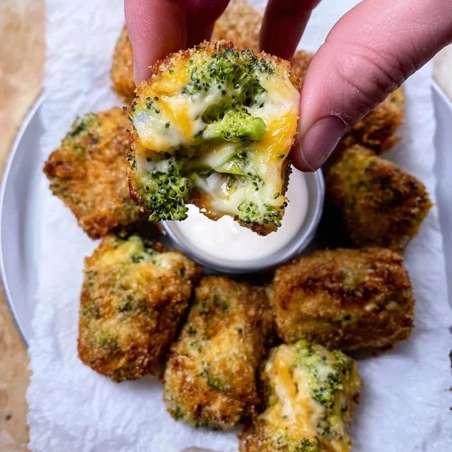 Air Fryer Broccoli Cheddar Poppers