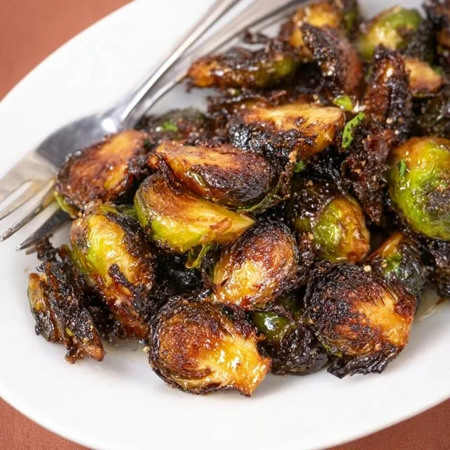 Crispy Air Fryer Caramelized Brussels Sprouts
