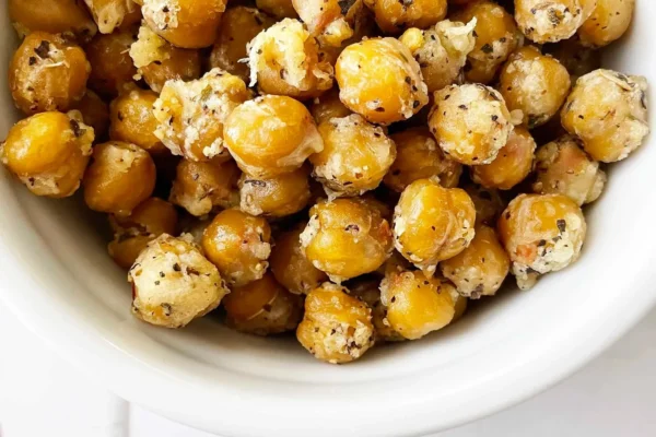 Crispy Air Fryer Garlic-Parmesan Chickpea Crunch Bites