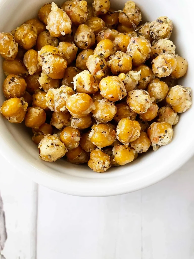 Crispy Air Fryer Garlic-Parmesan Chickpea Crunch Bites