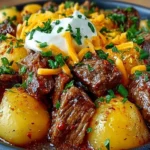 Crockpot Loaded Steak & Potato Bake