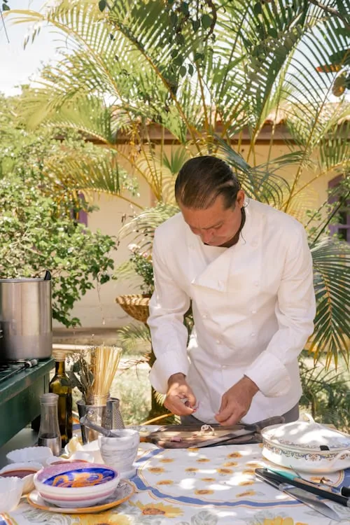 Chef Heinze preparing ingredients