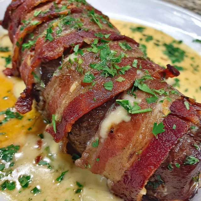 Bacon-Wrapped Filets with Cowboy Butter