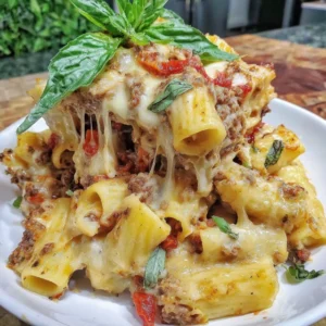 Baked Ziti with Ground Beef and Sausage