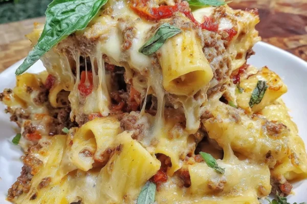 Baked Ziti with Ground Beef and Sausage