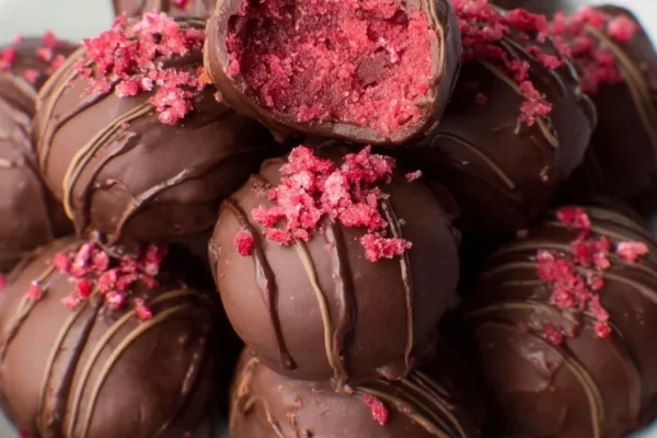 Chocolate Raspberry Truffles for Valentine&rsquo;s day
