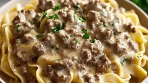 Creamy Tasty Ground Beef Stroganoff Done in 30 Minutes