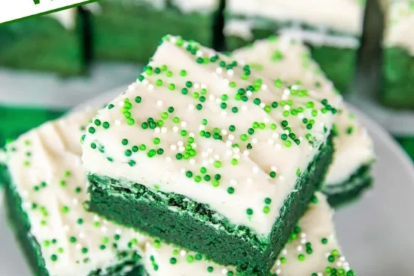 Green Velvet Brownies with Cream Cheese Frosting