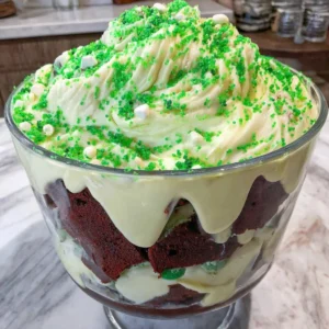 St. Patrick’s Day Brownie Trifle