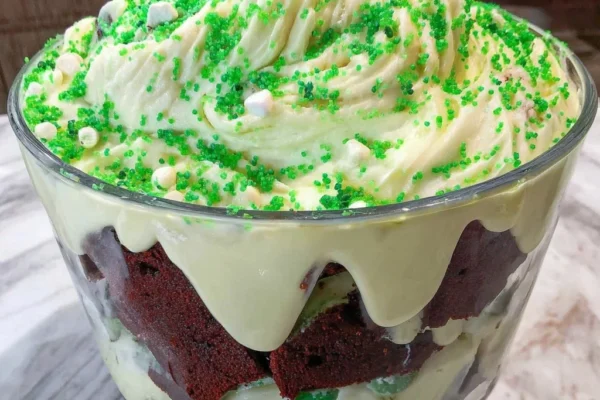 St. Patrick&rsquo;s Day Brownie Trifle