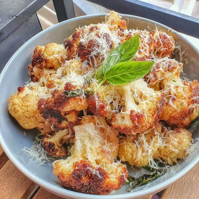 Air Fryer Roasted Cauliflower with Parmesan