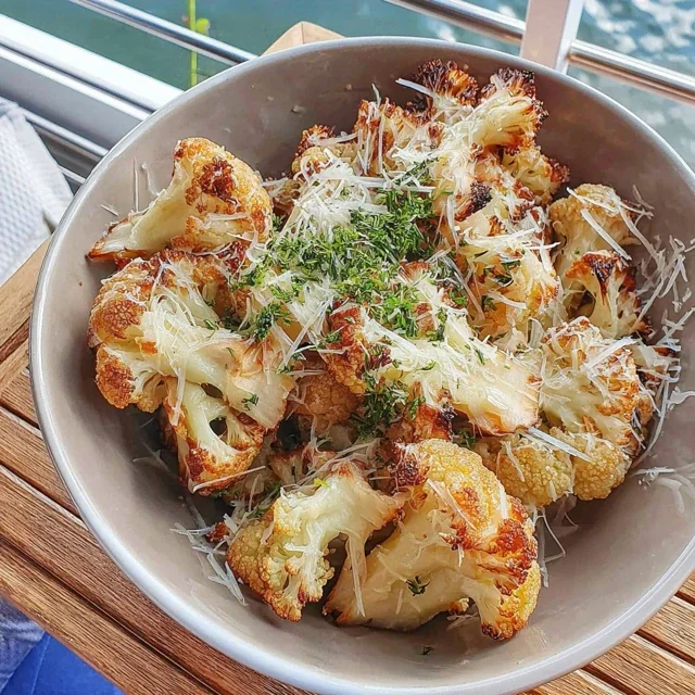 Air Fryer Roasted Cauliflower with Parmesan