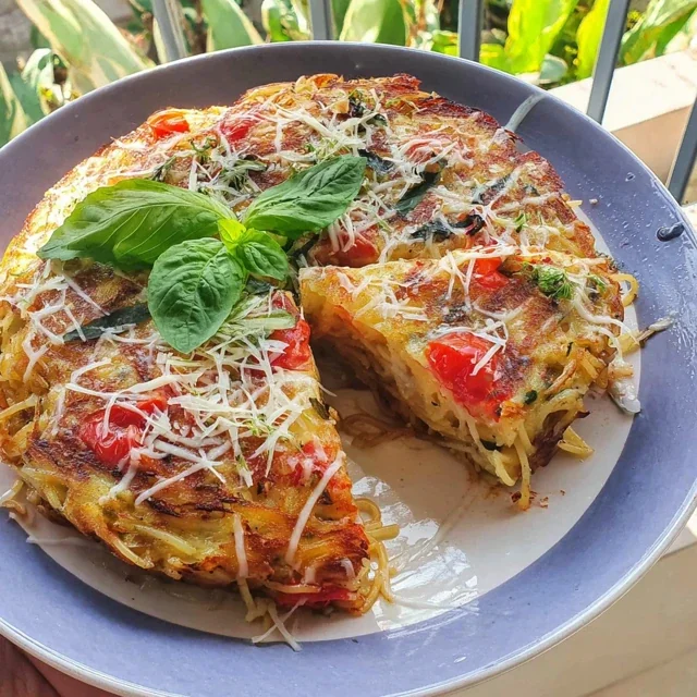 Crispy Leftover Spaghetti Frittata Recipe