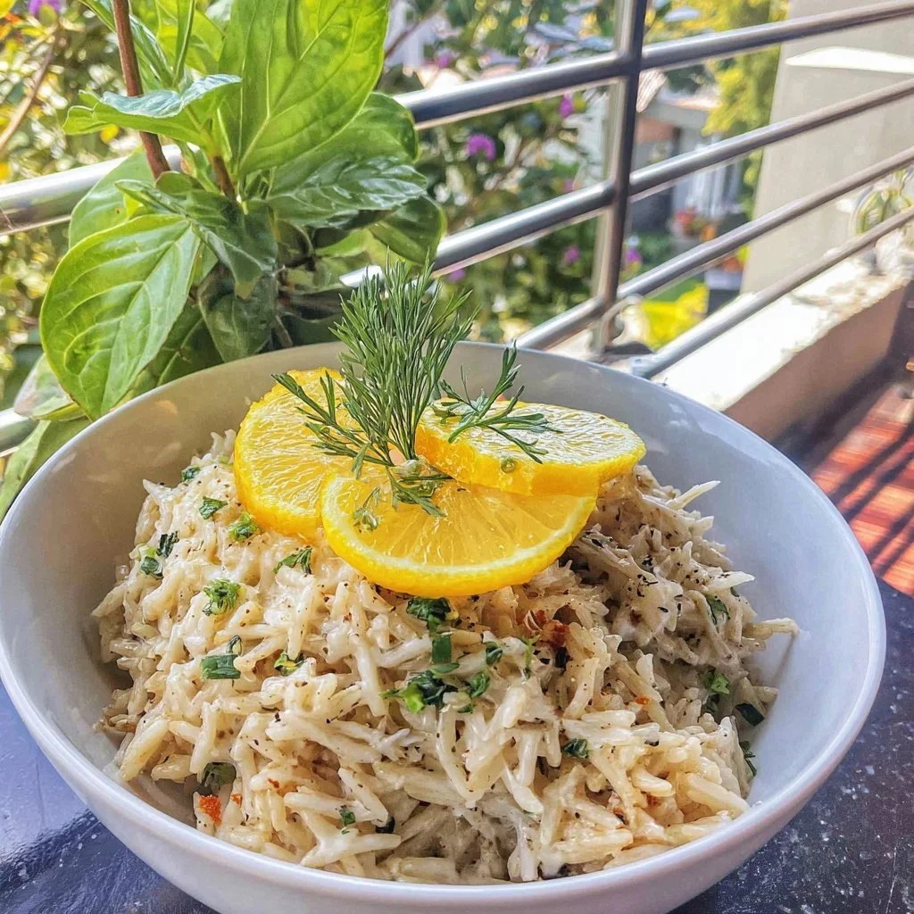 Garlic Herb Brown Rice with Lemon