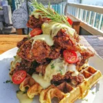 Hot Honey Crispy Chicken on Waffles