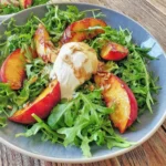 Hot Honey Peach & Arugula Salad