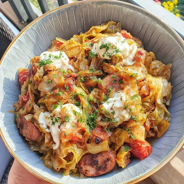 One-Pan Fried Cabbage With Sausage