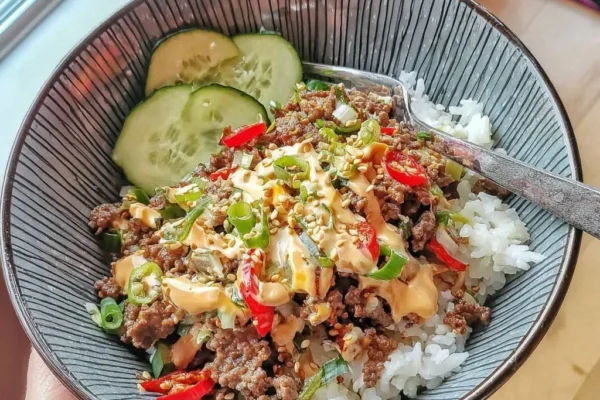 Spicy Asian Ground Beef Bowl