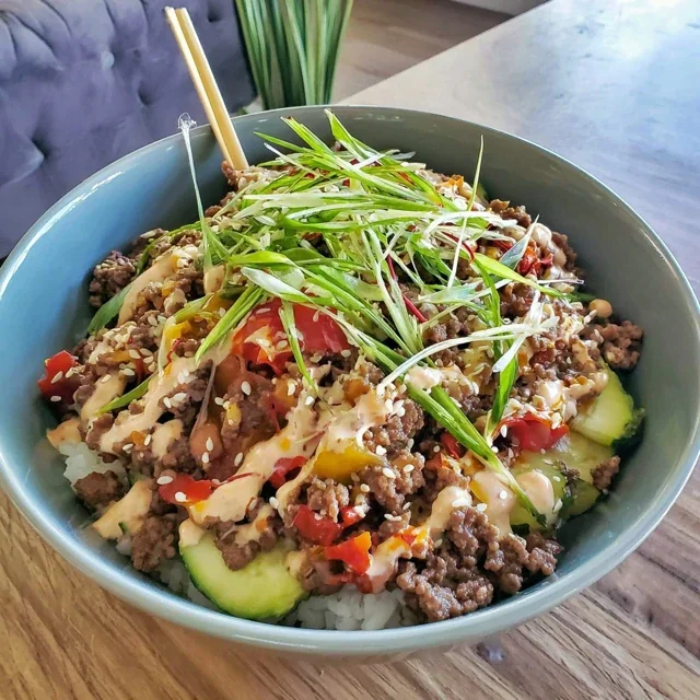 Spicy Asian Ground Beef Bowl