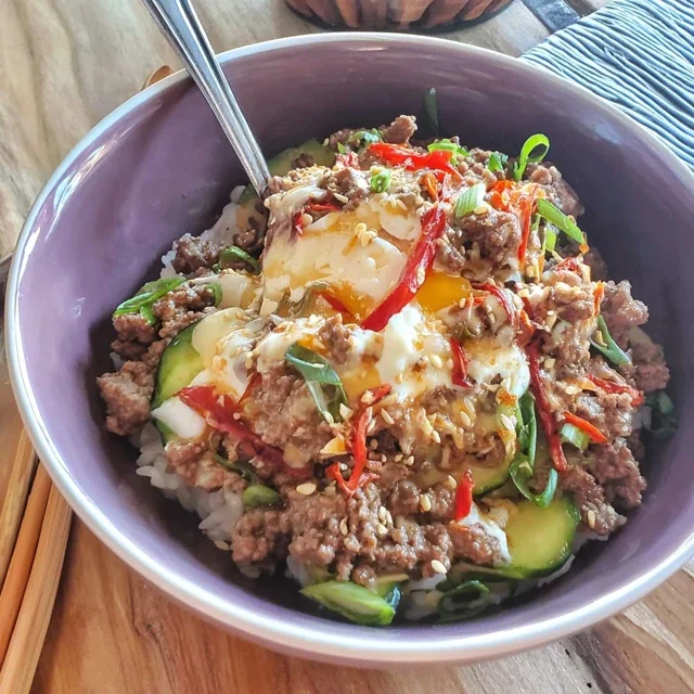 Spicy Asian Ground Beef Bowl