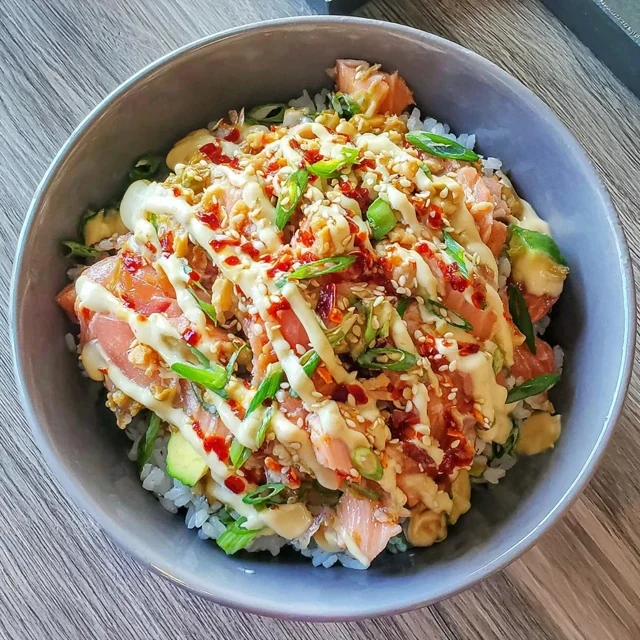 Spicy Salmon Rice Bowl