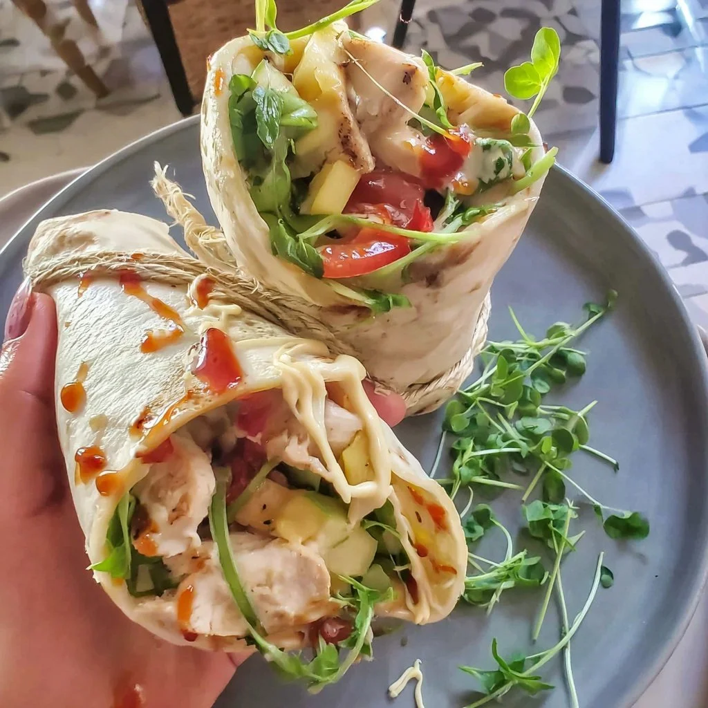 Spring Chicken Wrap With Hot Honey Sauce