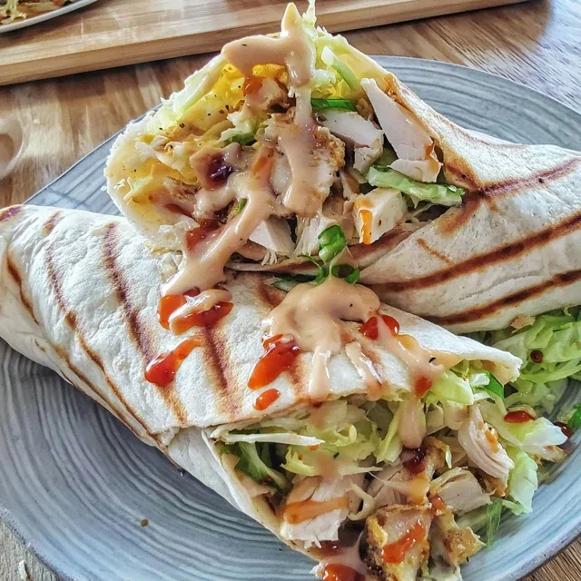 Spring Chicken Wrap With Hot Honey Sauce