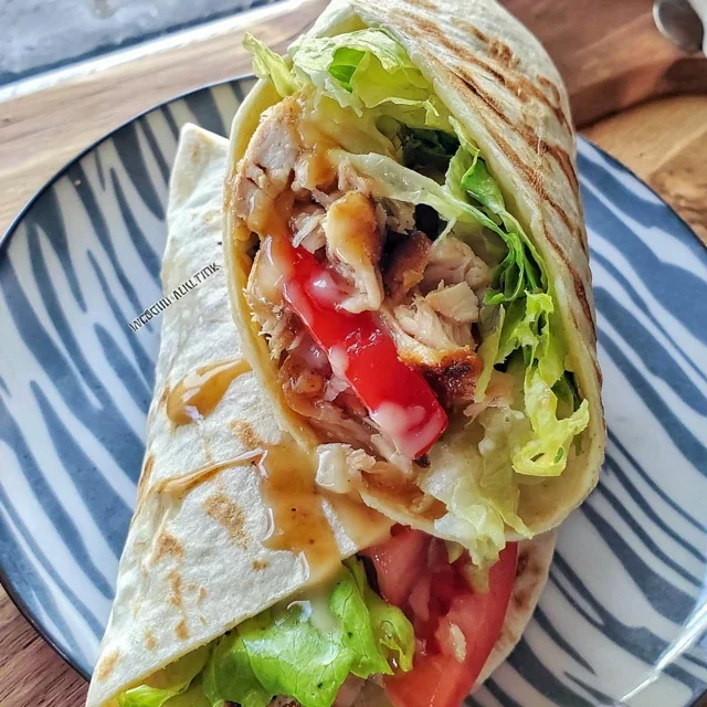 Spring Chicken Wrap With Hot Honey Sauce