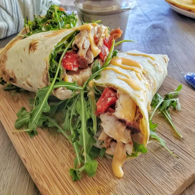 Spring Chicken Wrap With Hot Honey Sauce