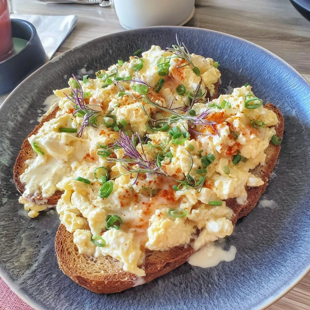 Spring Cottage Cheese Scrambled Eggs
