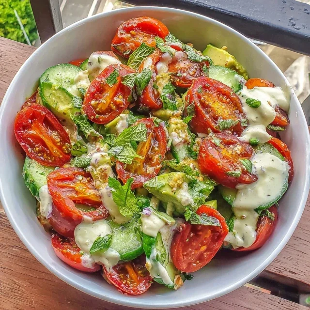 Spring Cucumber Tomato Avocado Salad