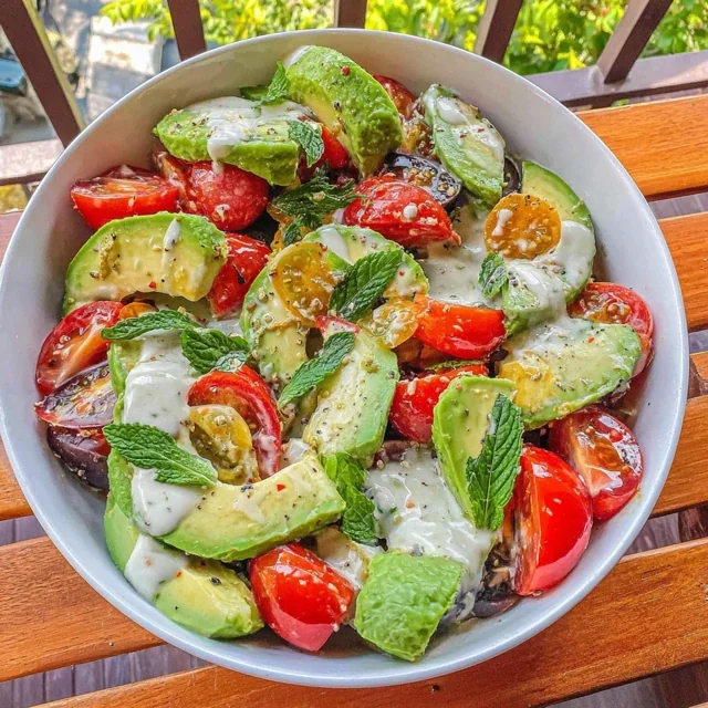 Spring Cucumber Tomato Avocado Salad