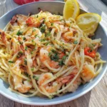 Spring Lemon Garlic Shrimp Pasta