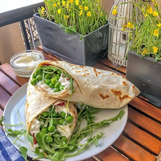 Spring Pea And Feta Wrap