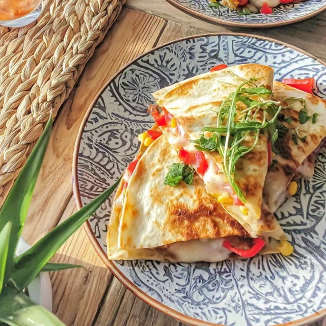 Flavorful Quesadilla Recipe, Cheese, Corn, and Peppers for a Quick Meal