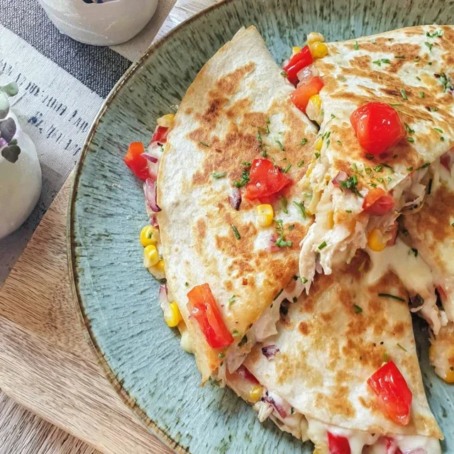 Flavorful Quesadilla Recipe, Cheese, Corn, and Peppers for a Quick Meal