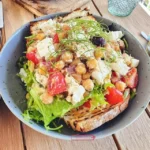 Flavorful Roasted Chickpea Salad with Fresh Tomatoes and Creamy Feta